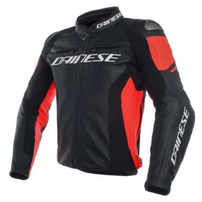 Dainese RACING 3 sportovní kožená bunda  černá/fluo-červená vel.44